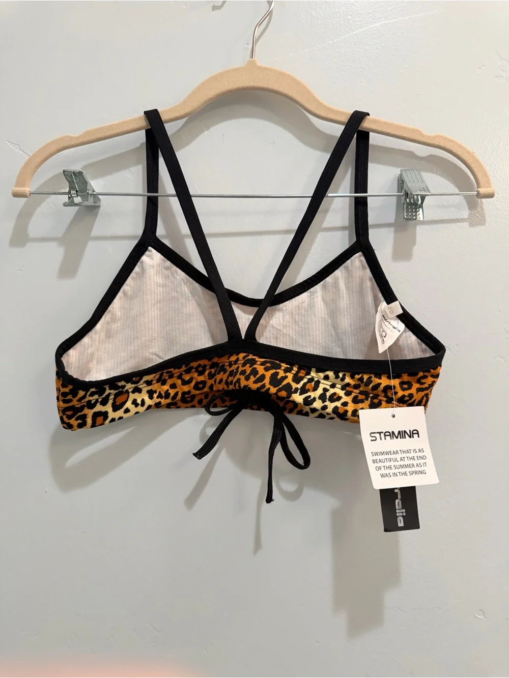 Slix Australia Leopard Print Athletic 2 Piece Swimsuit Set Stamina Aus 10 /US 6